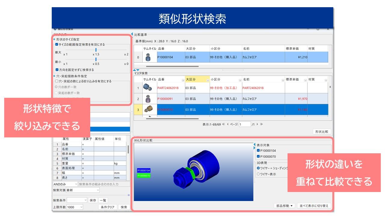 VisualBOMの類似形状検索